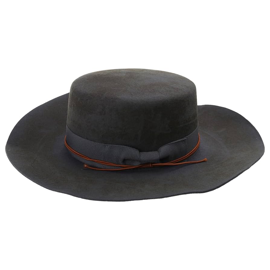 ROYALEAD Homburg Top Hat with Distressed Ribbon Victorian